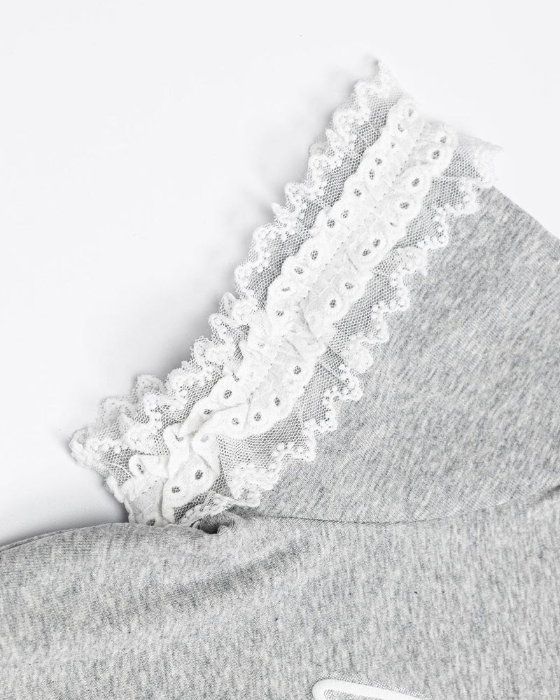 Lace Trim Graphic Baby Tee