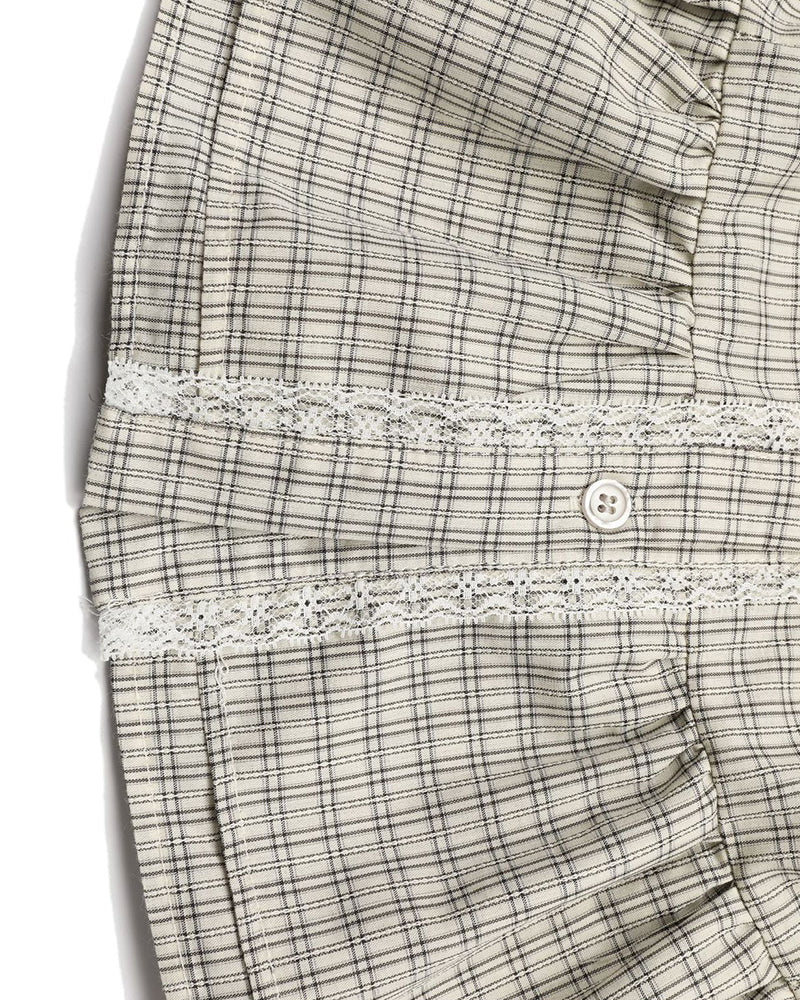 Plaid Peplum Short Sleeve Shirt