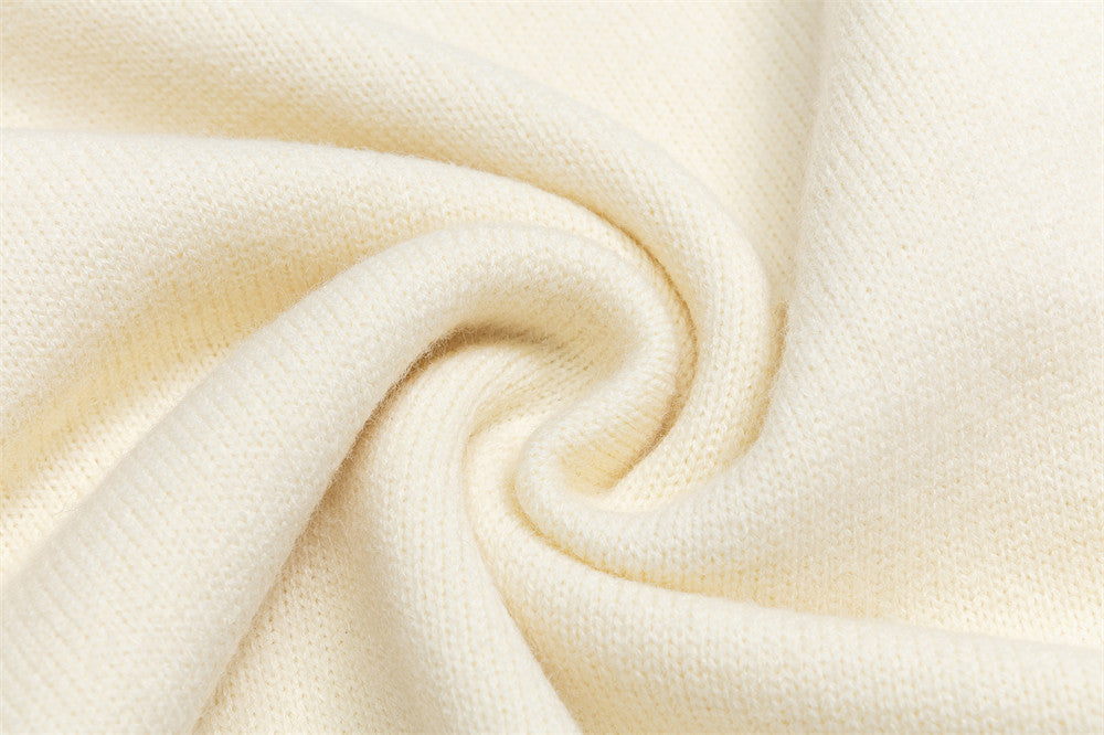 Stylish Oversized Pearl Detail Round Neck Sweater