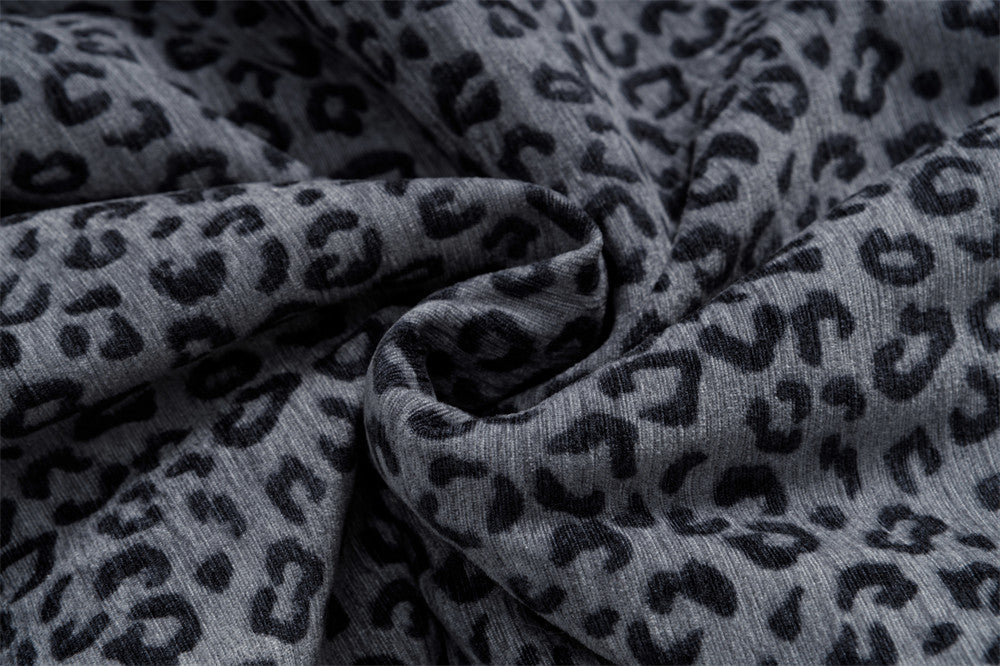 Trendy Leopard Print Faux Furr Hooded Padded Jacket