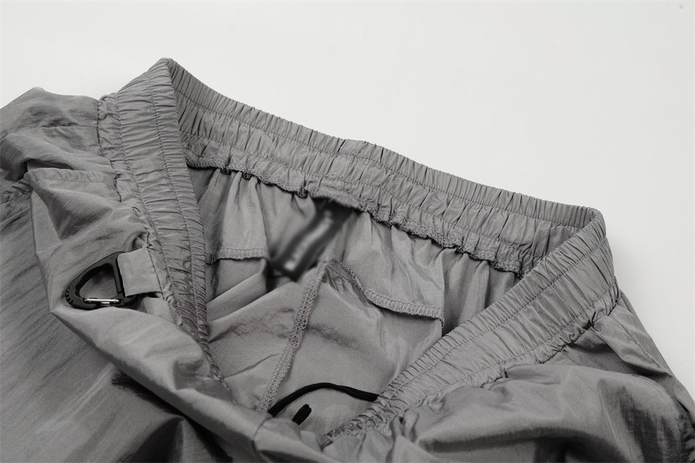 DAXUEN Relaxed fit shorts with crinkled texture and logo