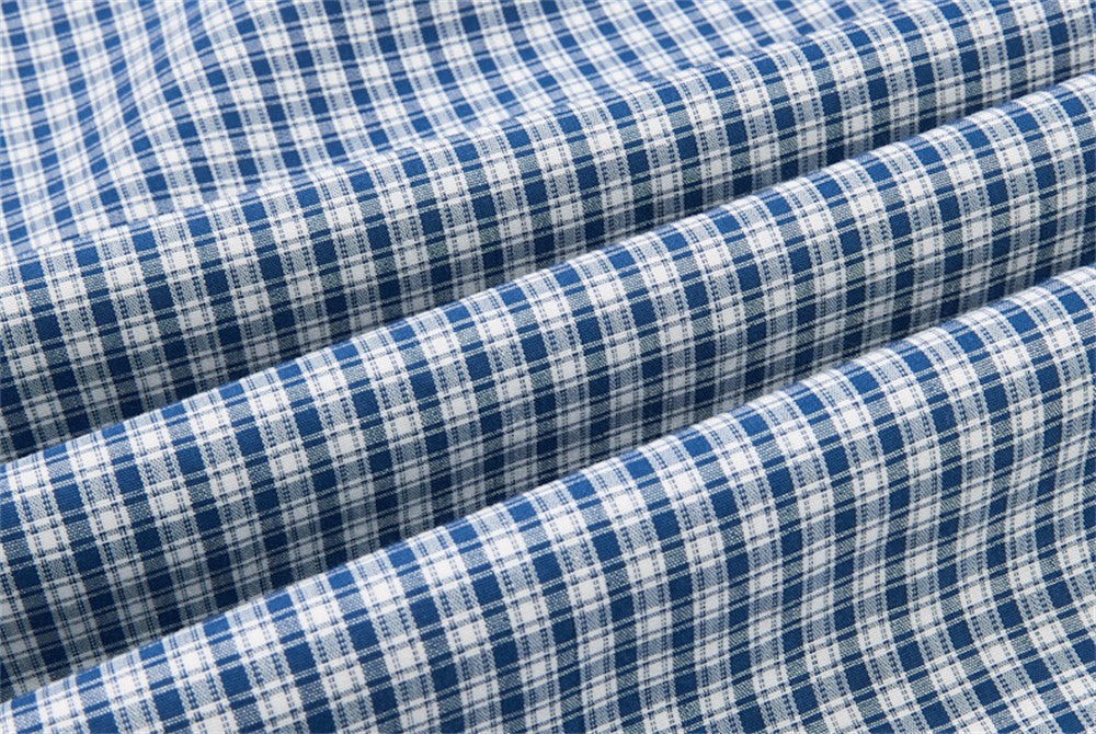 DAXUEN Blue and white wide-leg trousers with gingham pattern