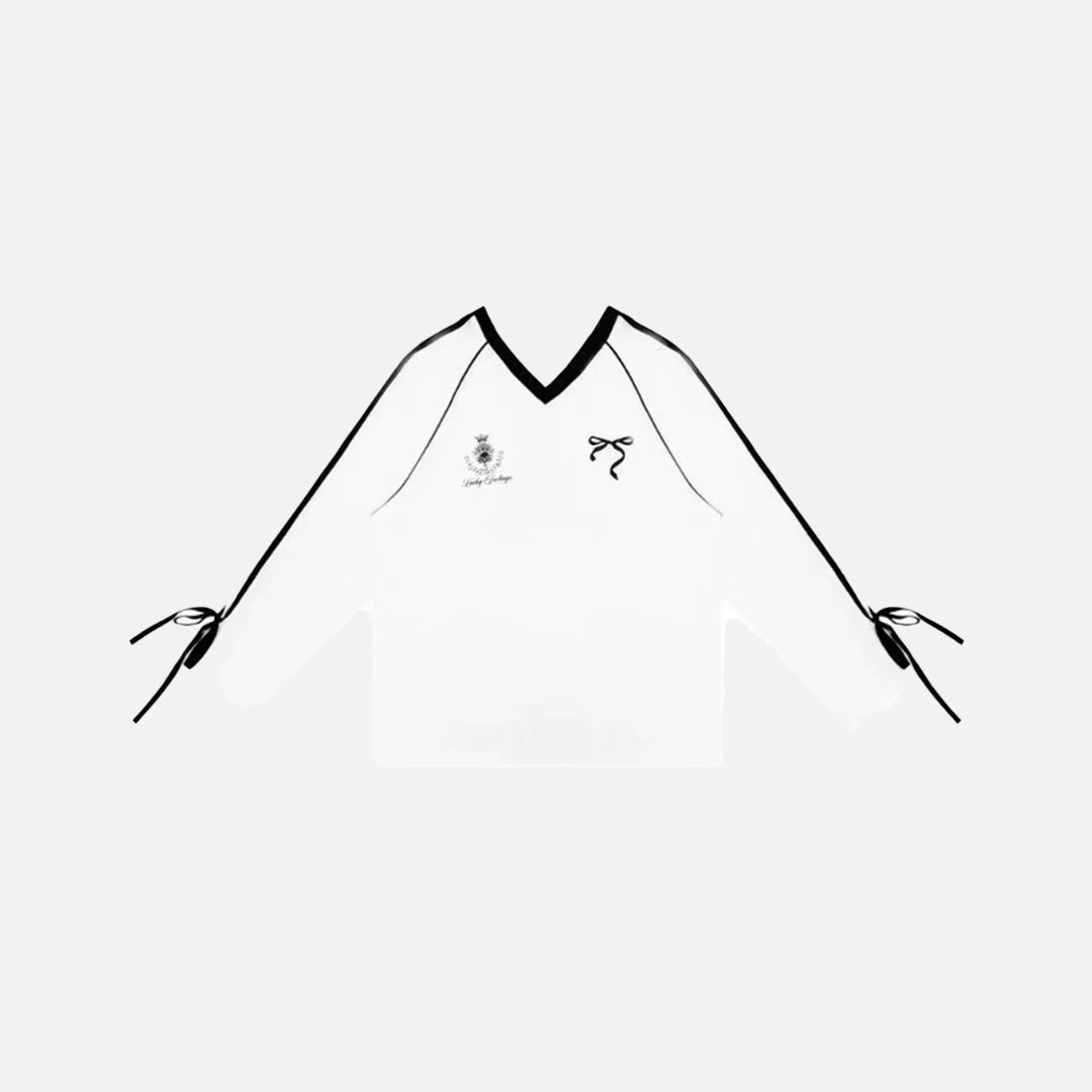 Sweet Oversized Graphic V-Neck Sweatshirts
