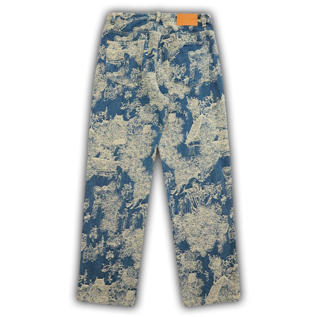 Landscape Jacquard Straight Jeans