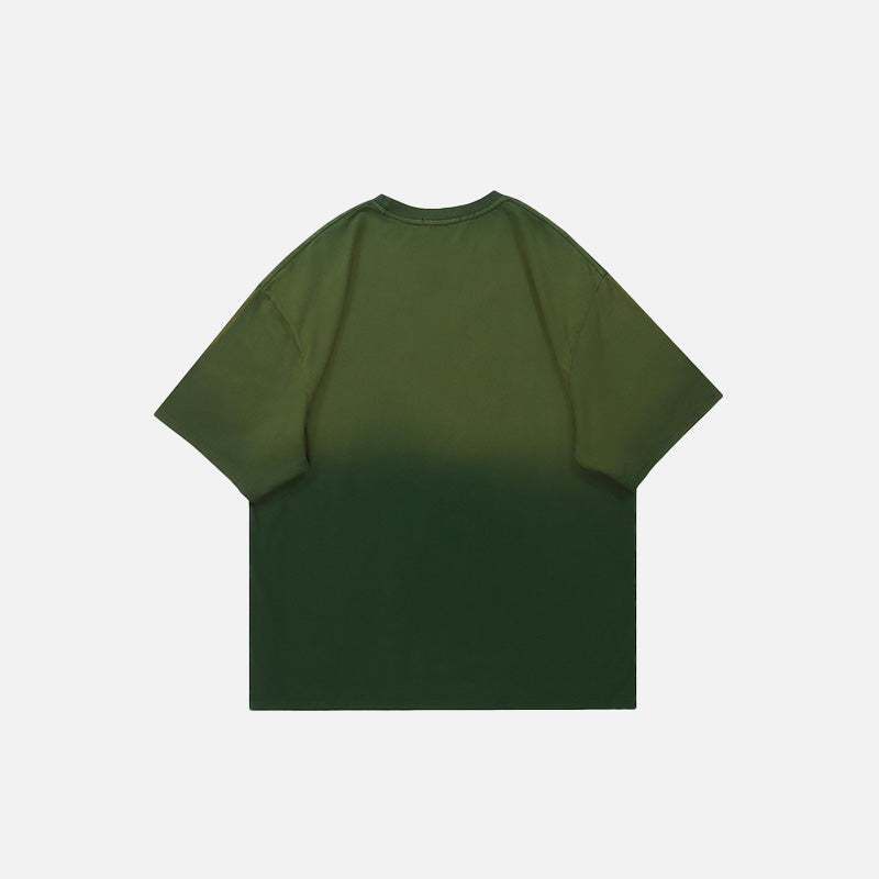 Back view of the green Retro Classic Angel T-Shirt in a gray background