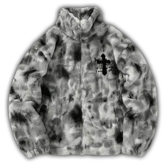 Acid Wash Cross Fleece Jacket
