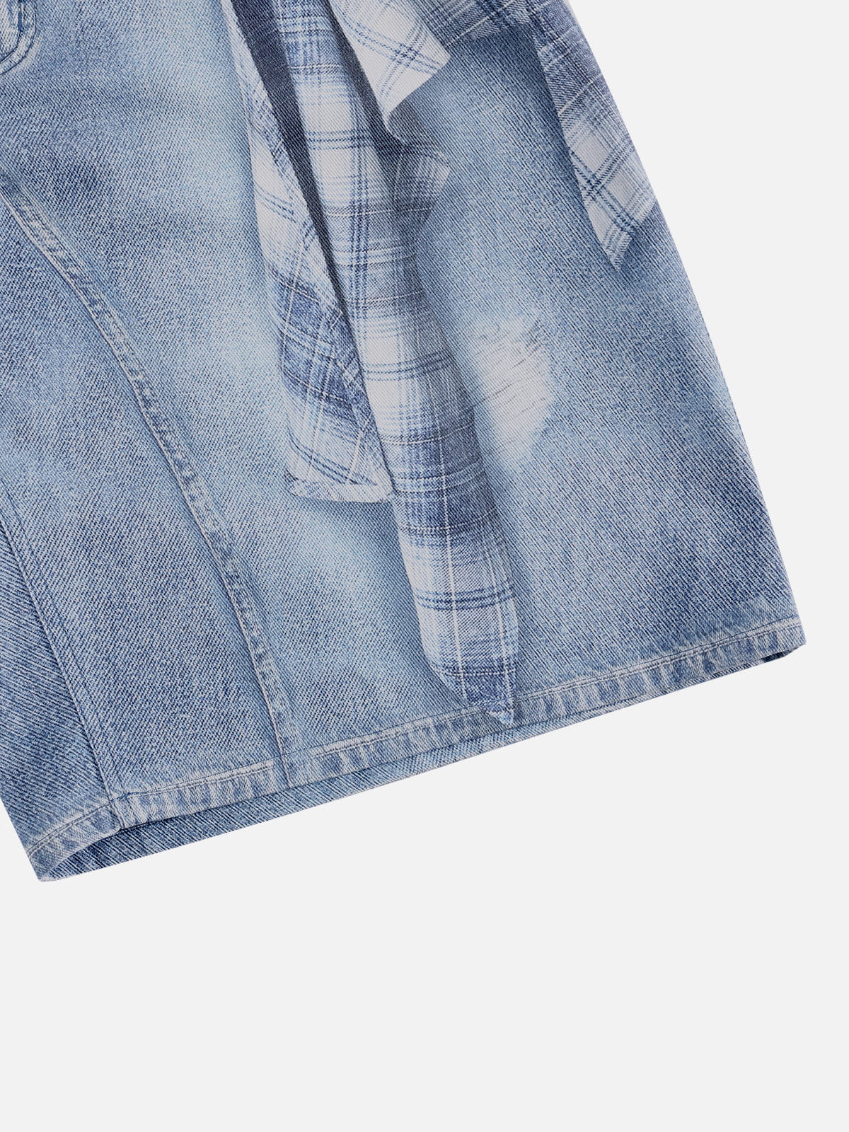 Plaid Panel Chain Jorts