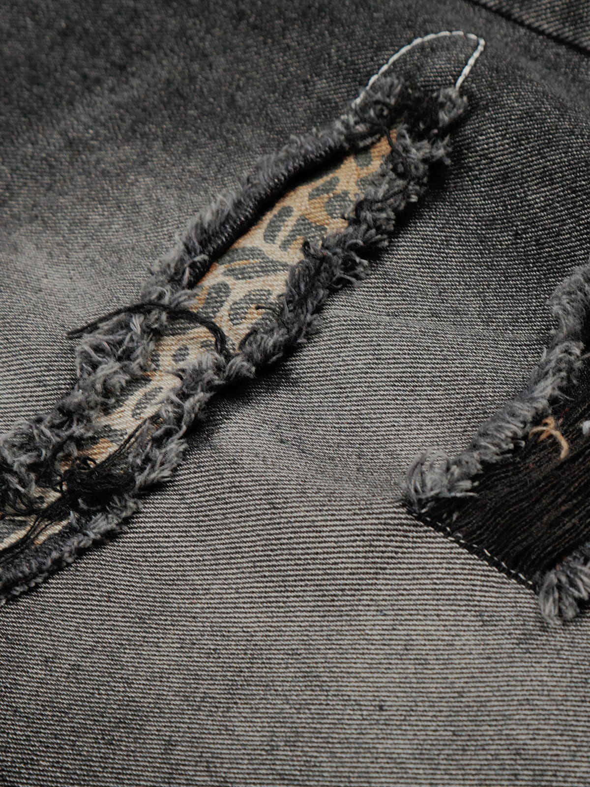Star Patch Distressed Longline Jorts