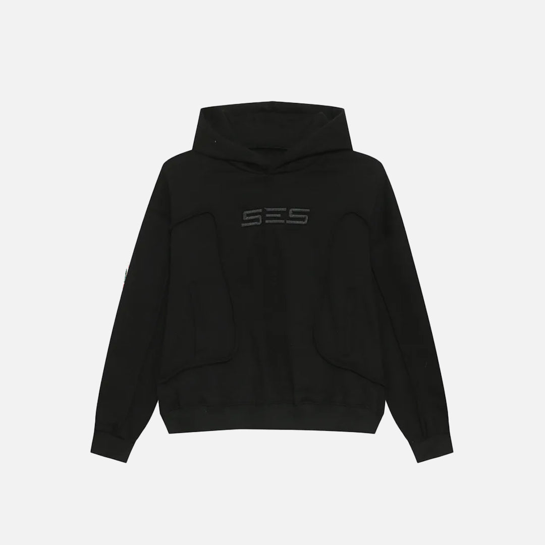 Embroidery Solid Color Deconstruction Hoodie