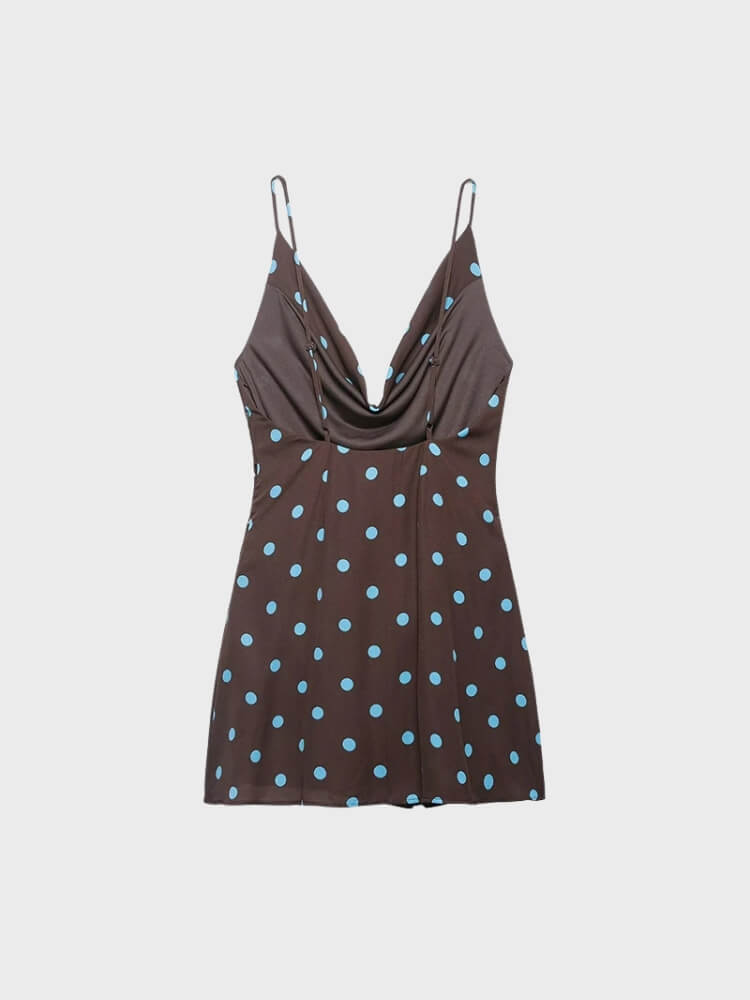 Coquette Polka Dot Satin Mini Dress