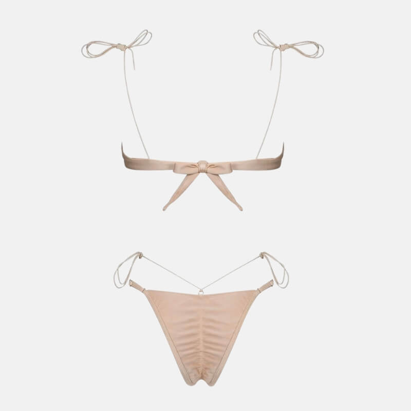 Embroidered Floral Bikini Set