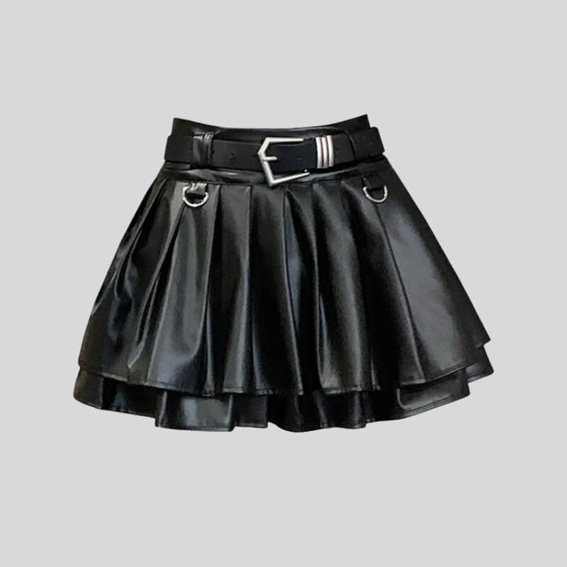 Premium Faux Leather Mini Skort for Chic Style and Comfort