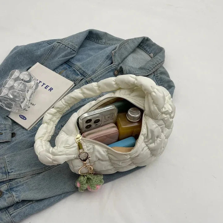 Floral Charm Puffer Bag