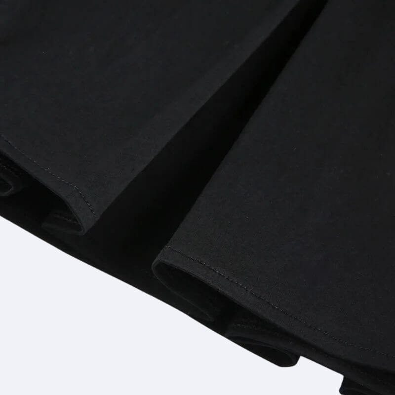 Goth Buckle Pleated Mini Skirt