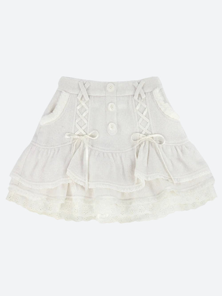 Ruffled Lace Mini Skirt