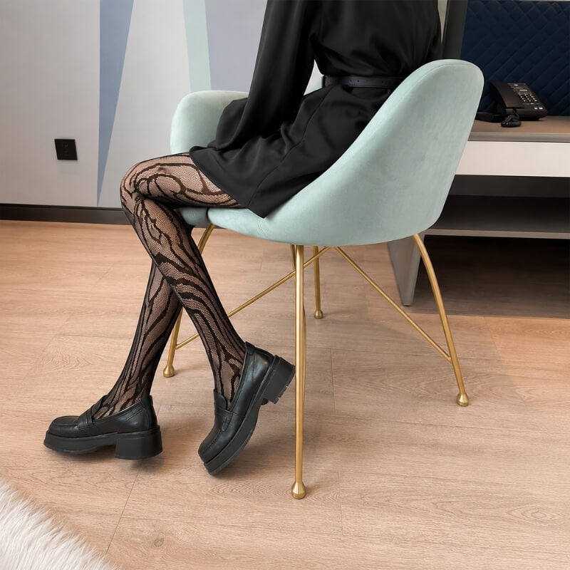 Marble Vein Mesh Tights