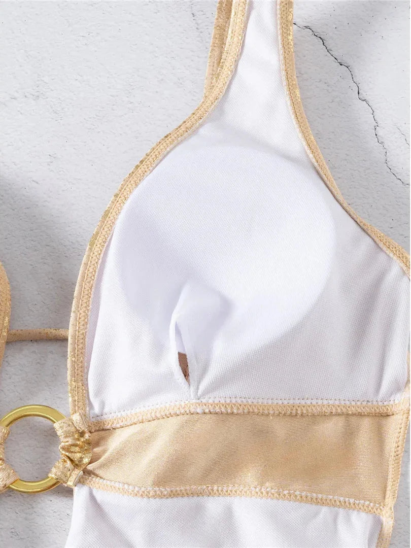 Metallic Gold One Piece Swimsuit