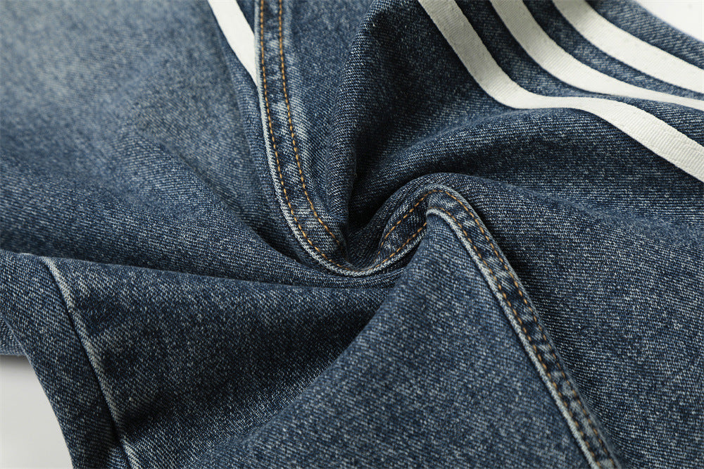 DAXUEN Loose wide leg denim jeans with stripes