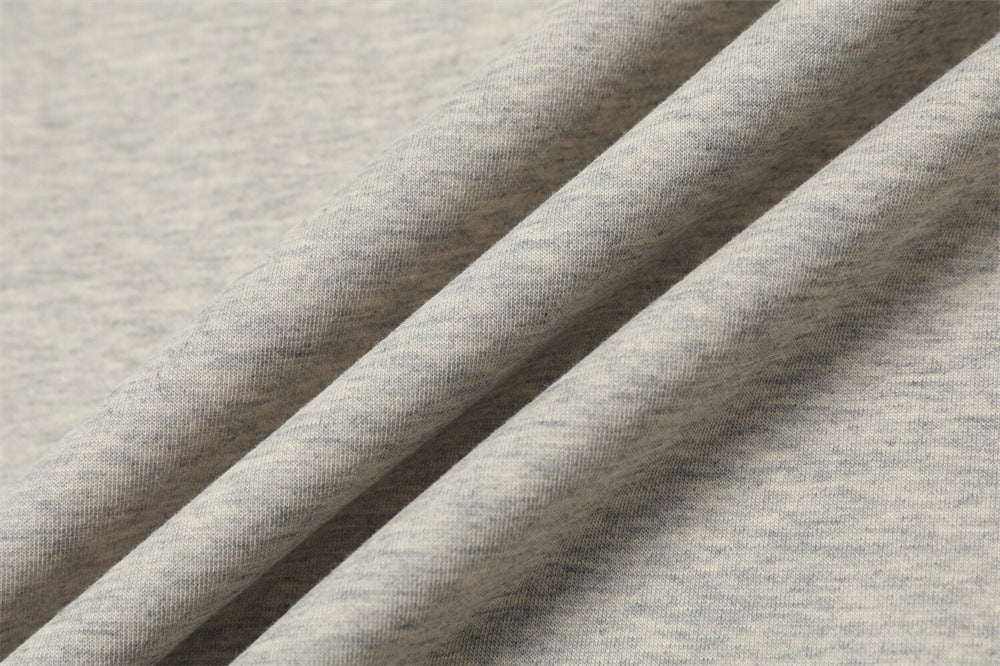 DAXUEN Light grey heathered crew neck T-shirt with graphic