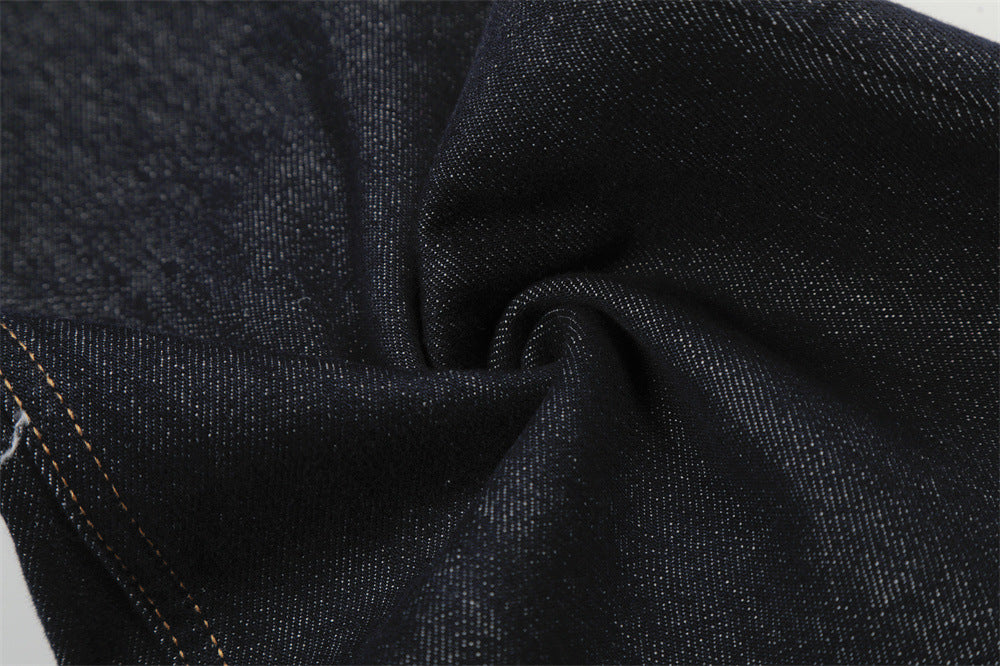 DAXUEN Wide-leg denim trousers in dark indigo, white, and black