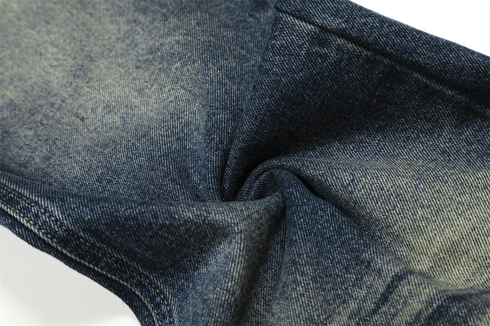 DAXUEN Wide-leg high-waisted jeans in medium blue denim