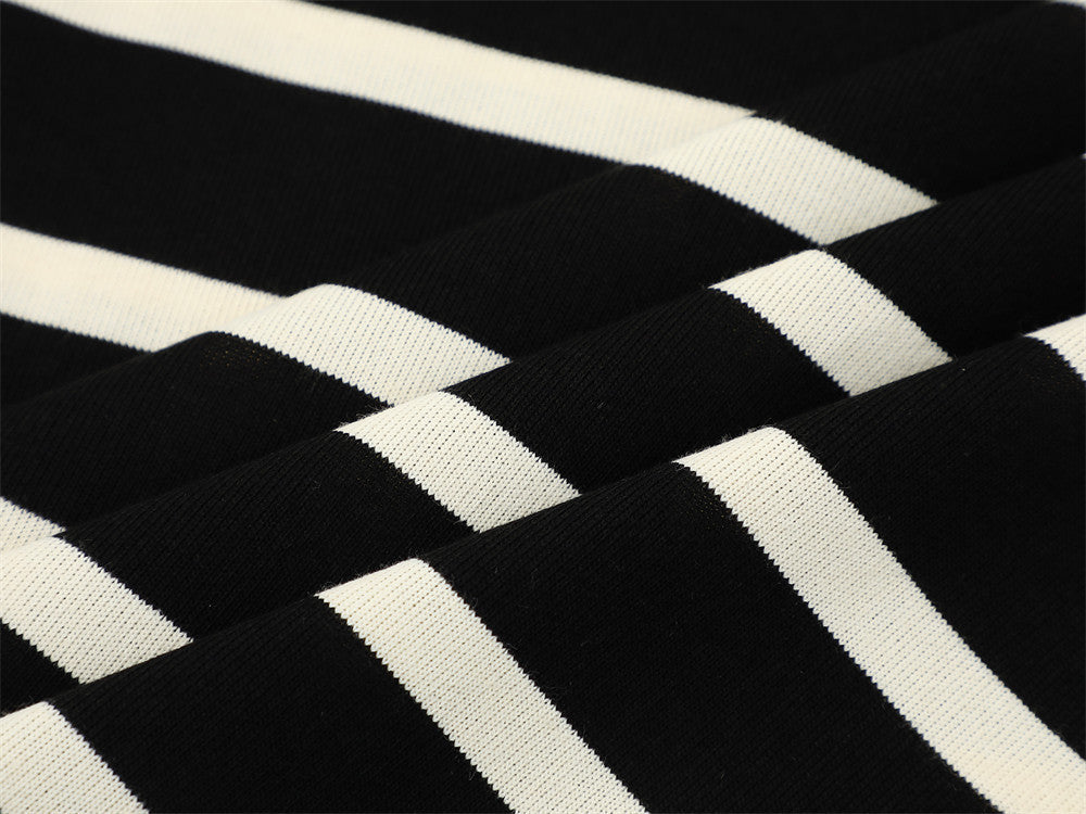 DAXUEN Striped crew neck t-shirt with embroidered text