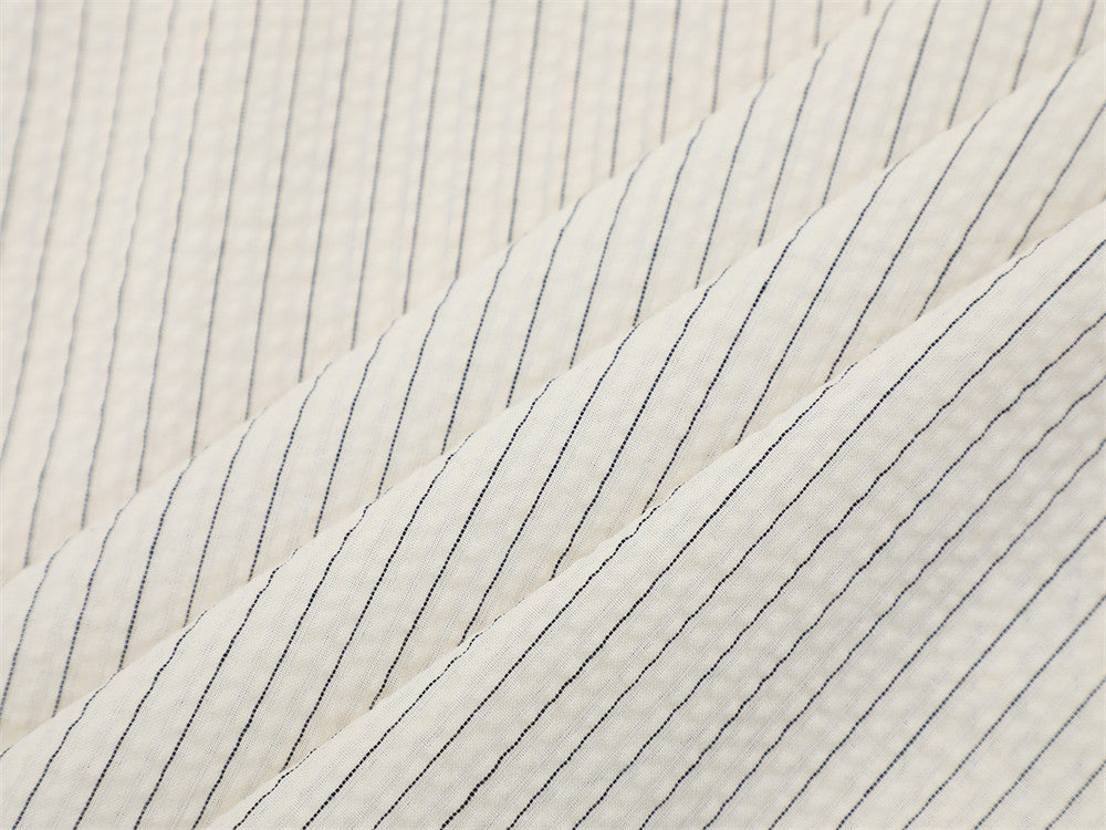 DAXUEN Short-sleeved button-up shirt with pinstripes and embroidery