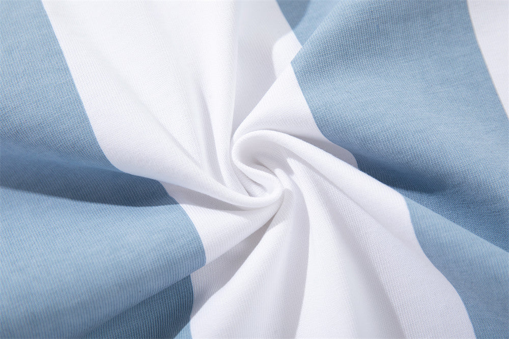 DAXUEN Short-sleeved vertical stripe polo shirt