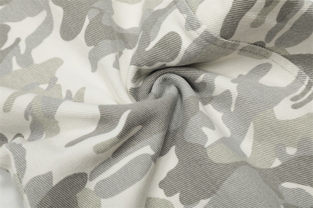 DAXUEN Wide-leg camouflage pants with pockets