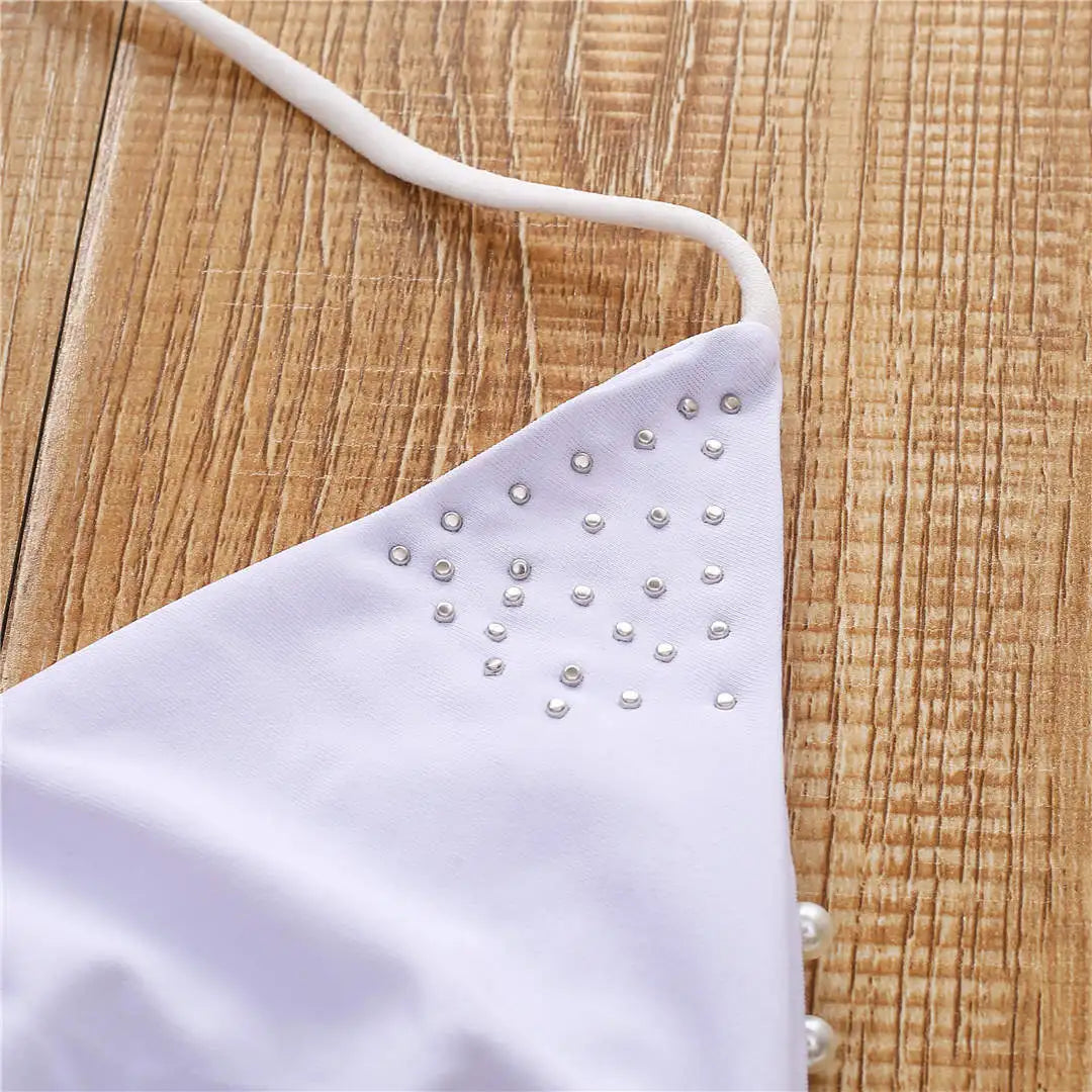 Pearl Beaded Bikini Set