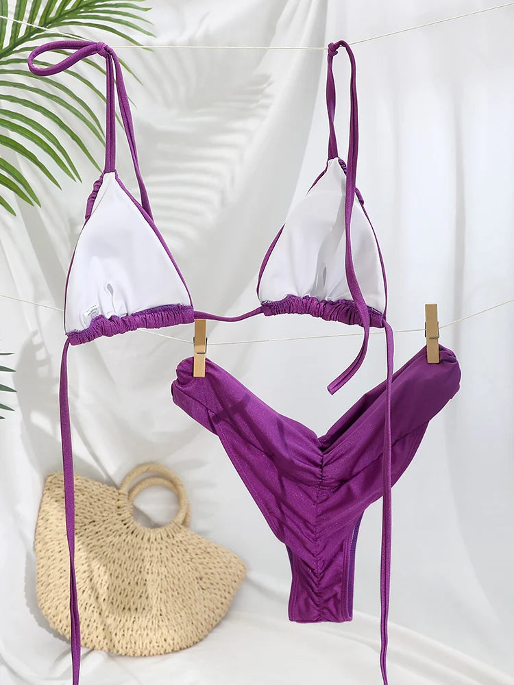 Pleated Bikini Set