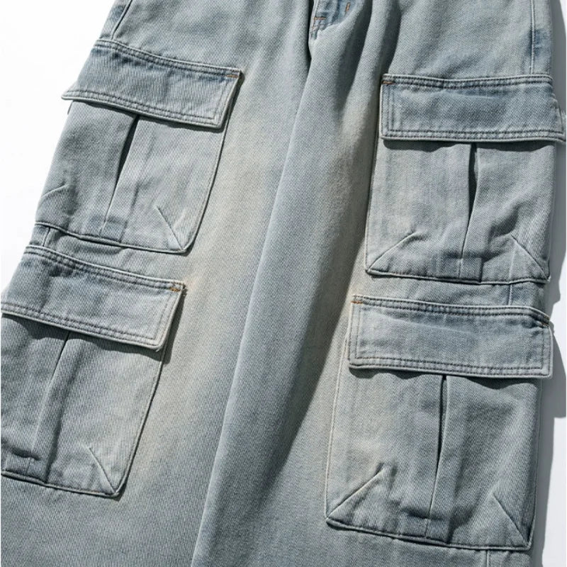 Black & Blue Workwear Denim Cargo Jeans