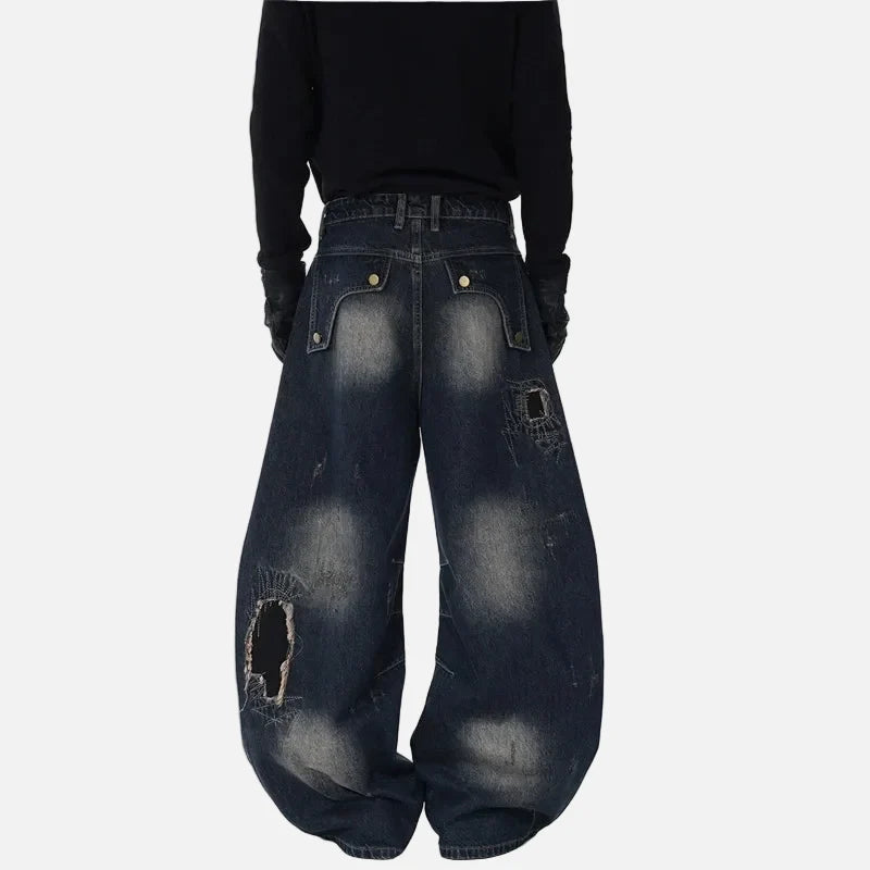 Fashionable Frayed Edge Boot Cut Jeans