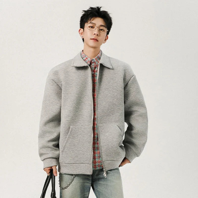 Men Solid Color Korean Style Casual Jacket