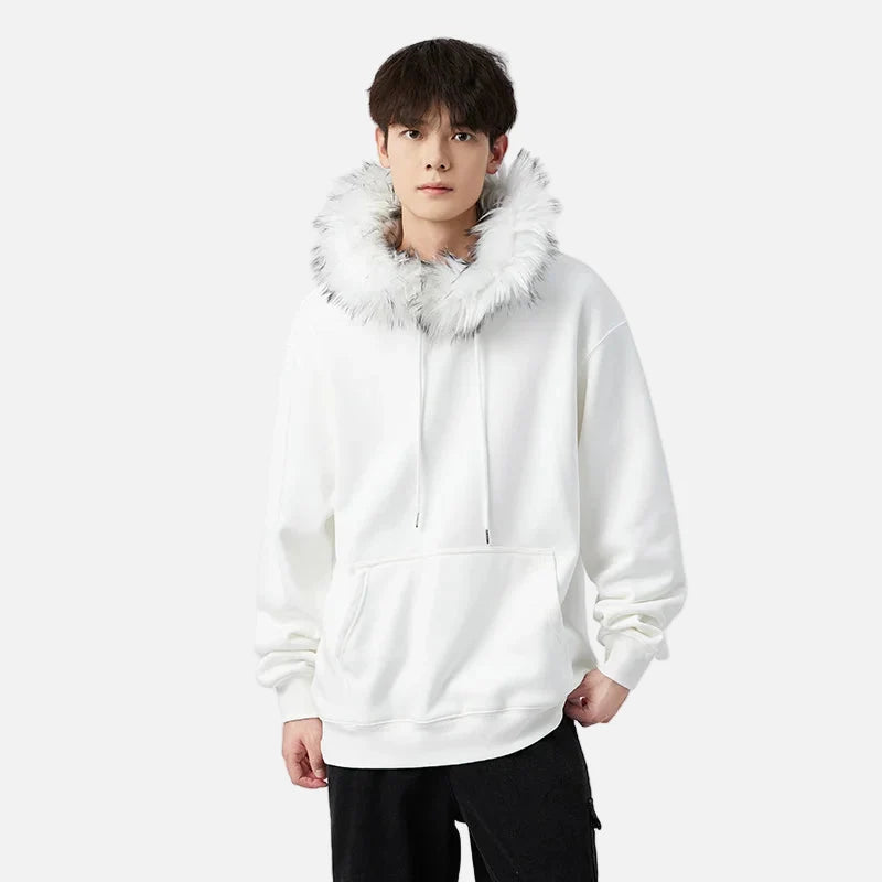 American Heavyweight Fleece Lined Fur Hoodie