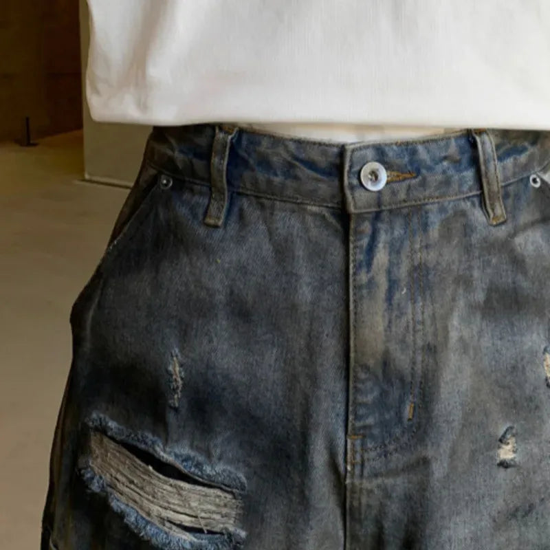 Y2K Patchwork Ripped Loose Straight Leg Jeans
