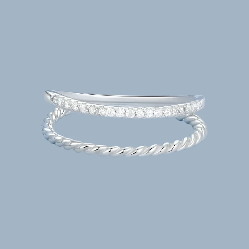 Elegant White Gold Stacking Ring