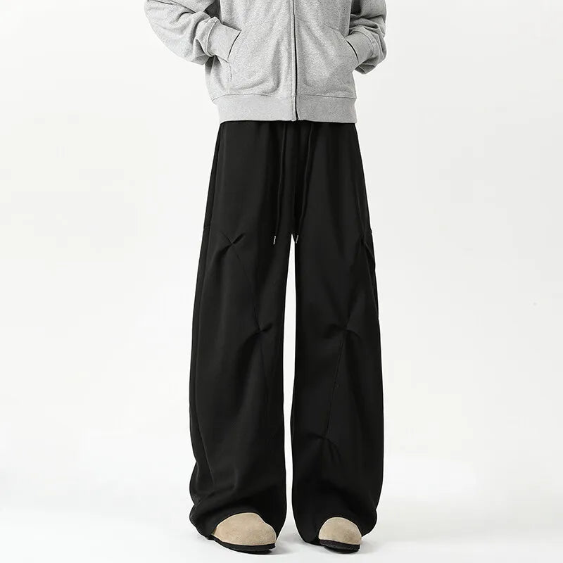 Comfortable Drape Solid Color Wide Pants