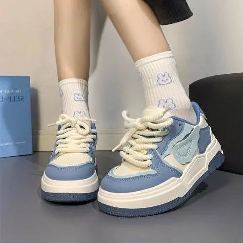 Soft Girl Chunky Patterned Sneakers