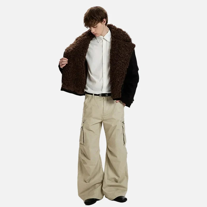 Winter Brushed Lamb Wool Parka Faux Fur Jacket