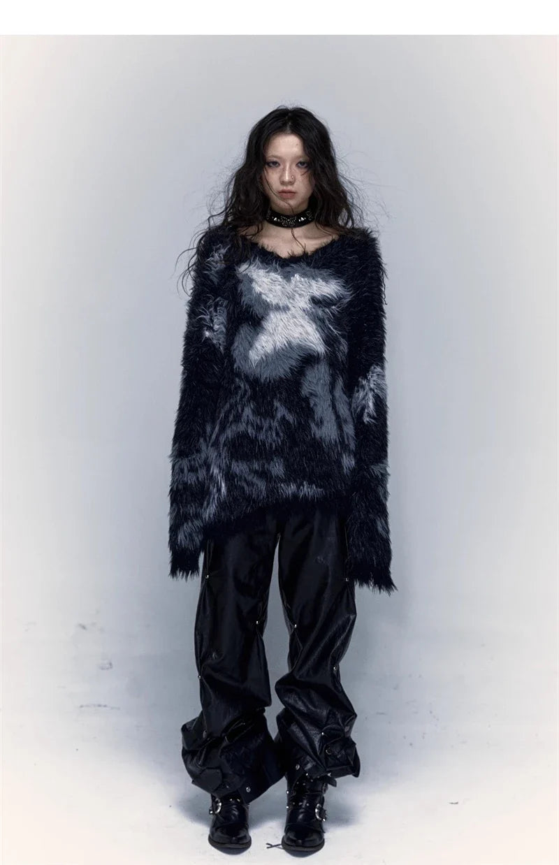Textured Patterned Gothic Sweater