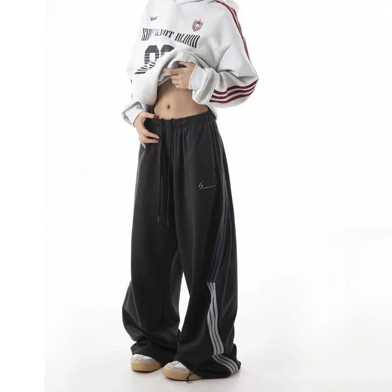 Drawstring Striped Winter High Street Pants