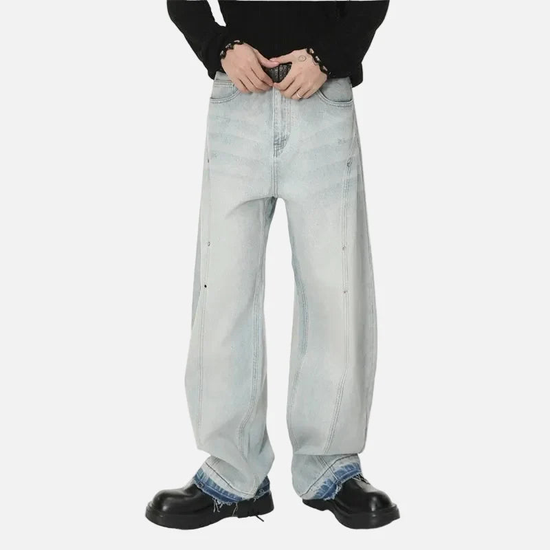 Trendy Casual Distressed Wide Leg Denim Jeans