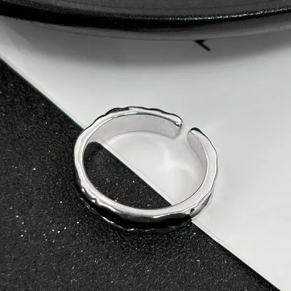 Simple Black Glaze Open Rings
