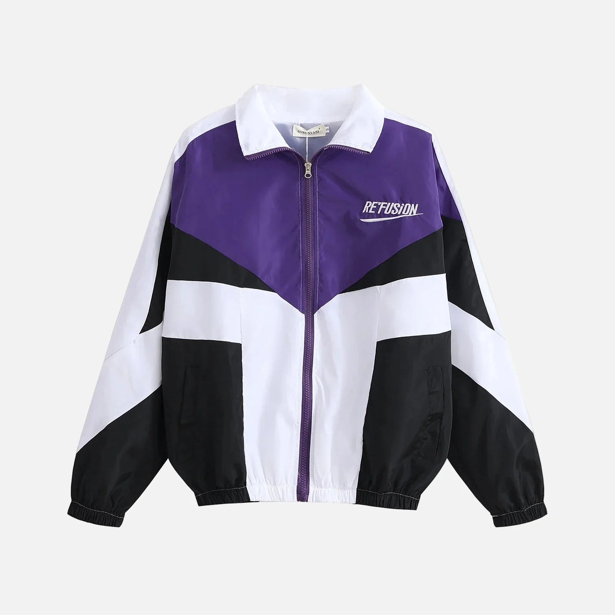 Embroidered Patchwork Varsity Windbreaker Jacket