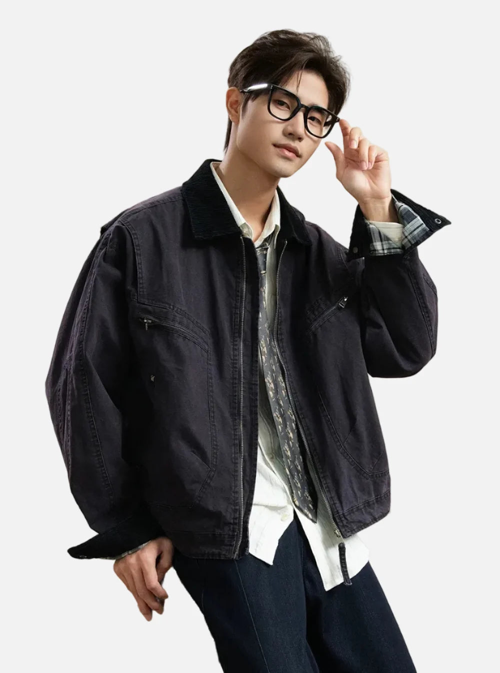 Y2K Cityboy Style Washed Denim Jacket