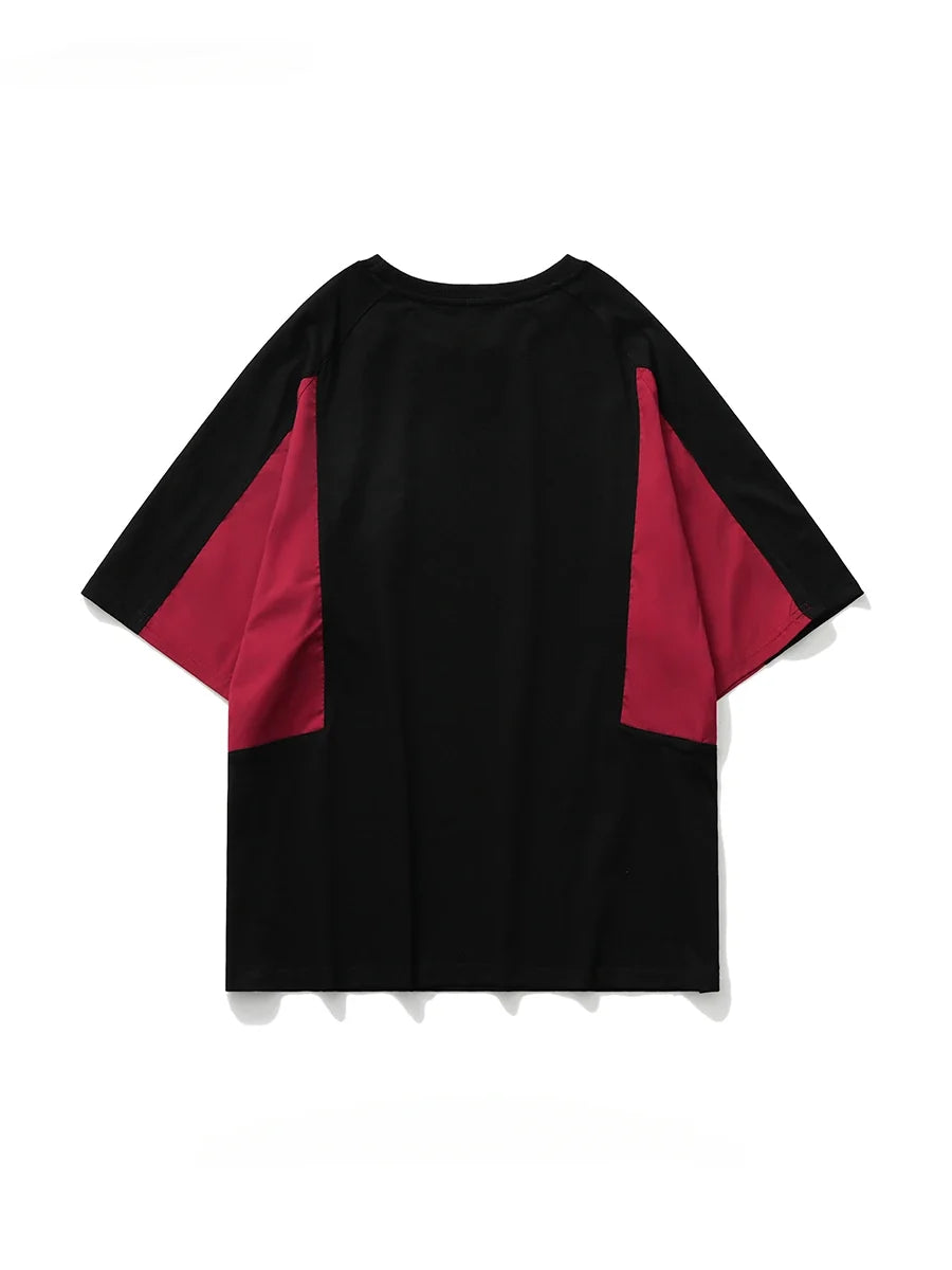 Contrast Letter Printed O-Neck T-Shirt
