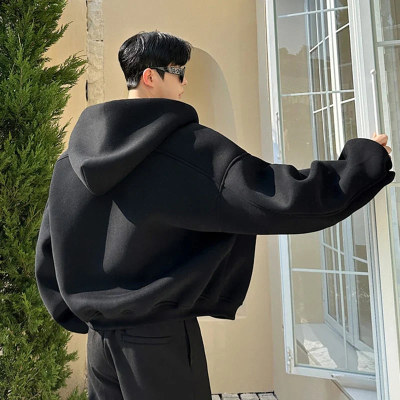 Solid Color Lantern Sleeves Hoodie