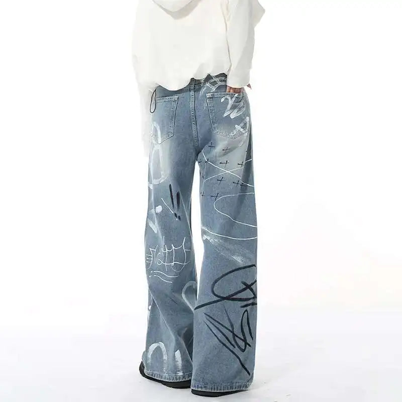 Essential Hand-Painted Scrawl Denim Jeans