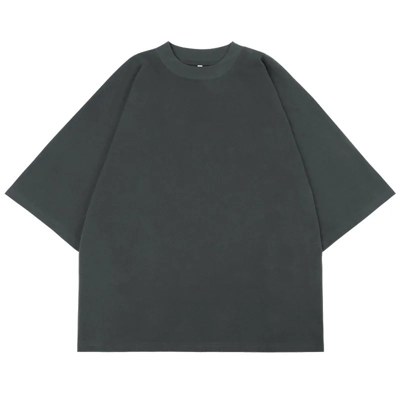 Black Boxy Cropped Hip Hop T-Shirt